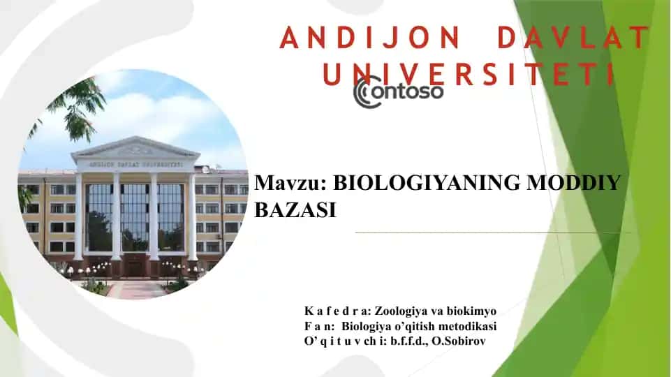 Biologiyaning moddiy bazasi