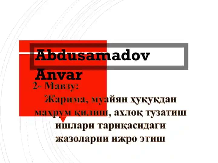 Ҳуқуқдан маҳрум қилиш тариқасидаги жазолар