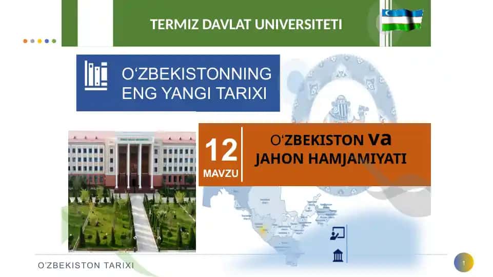 O‘ZBEKISTON va JAHON HAMJAMIYATI