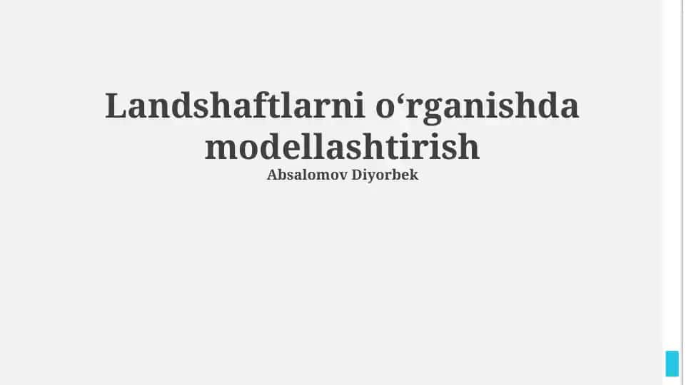 Landshaftlarni modellashtirish