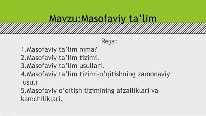 Masofaviy ta'lim