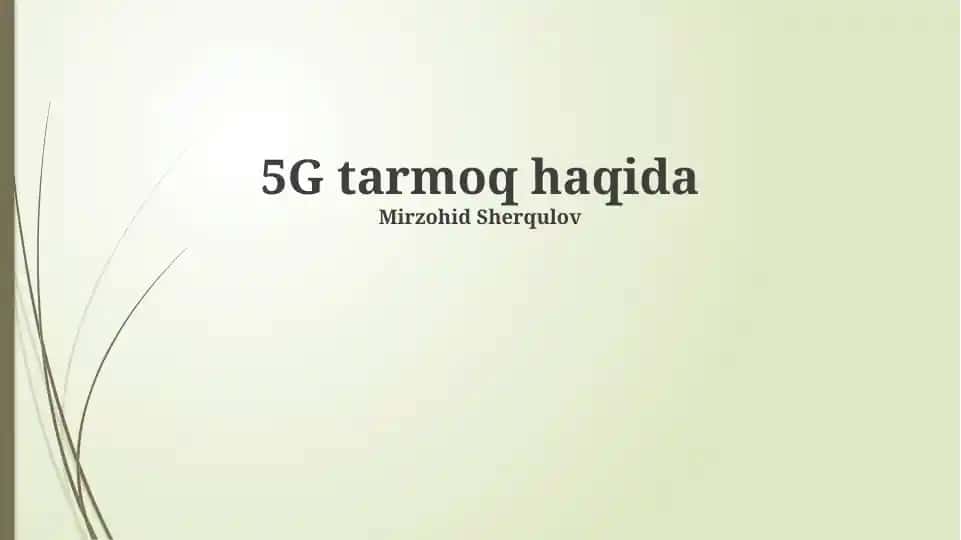 5G tarmog'i