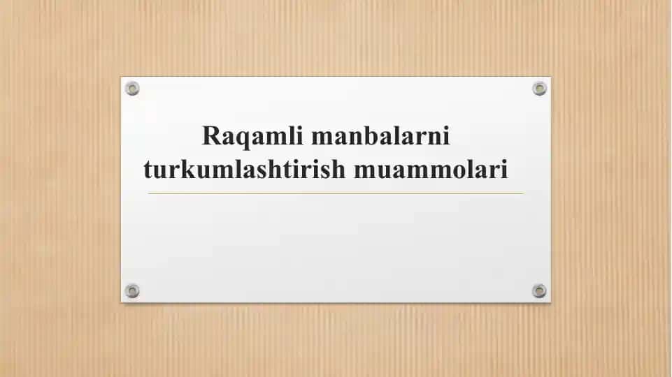 Raqamli manbalarni turkumlashtirish muammolari