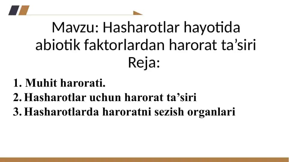 Hasharotlar Hayotida Abiotik Omillar