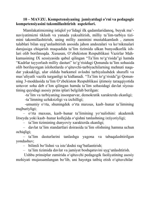 Ta'lim sohasidagi islohotlar