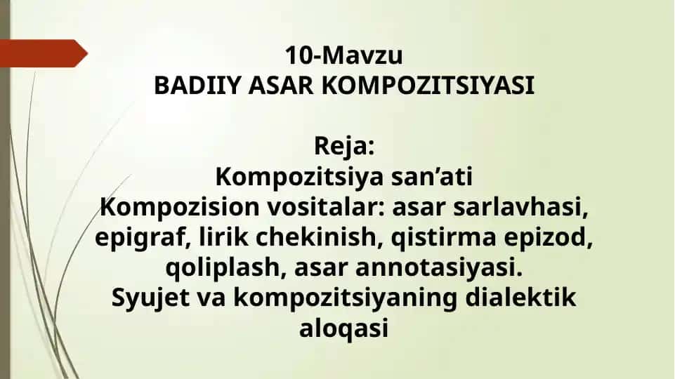 Badiiy Asar Kompozitsiyasi