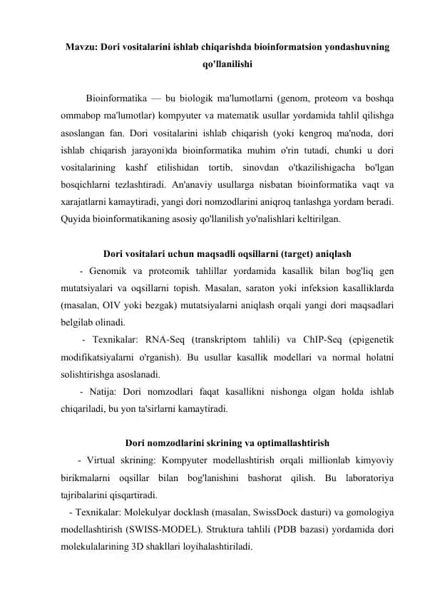 Bioinformatika