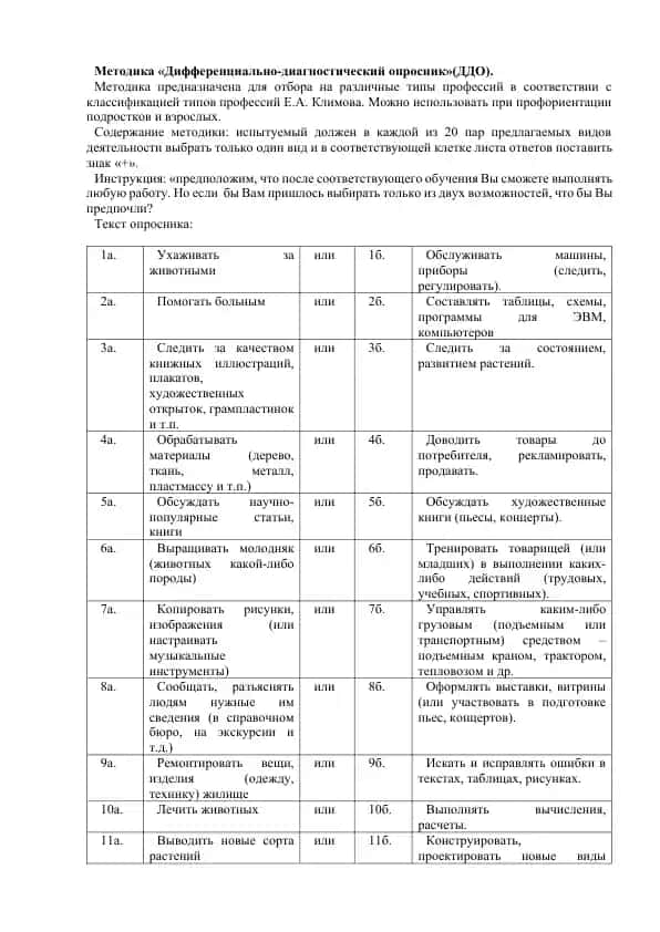 Дифференциально-диагностический опросник (ДДО)