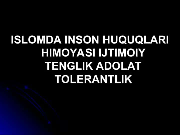 Inson huquqlari va ijtimoiy adolat