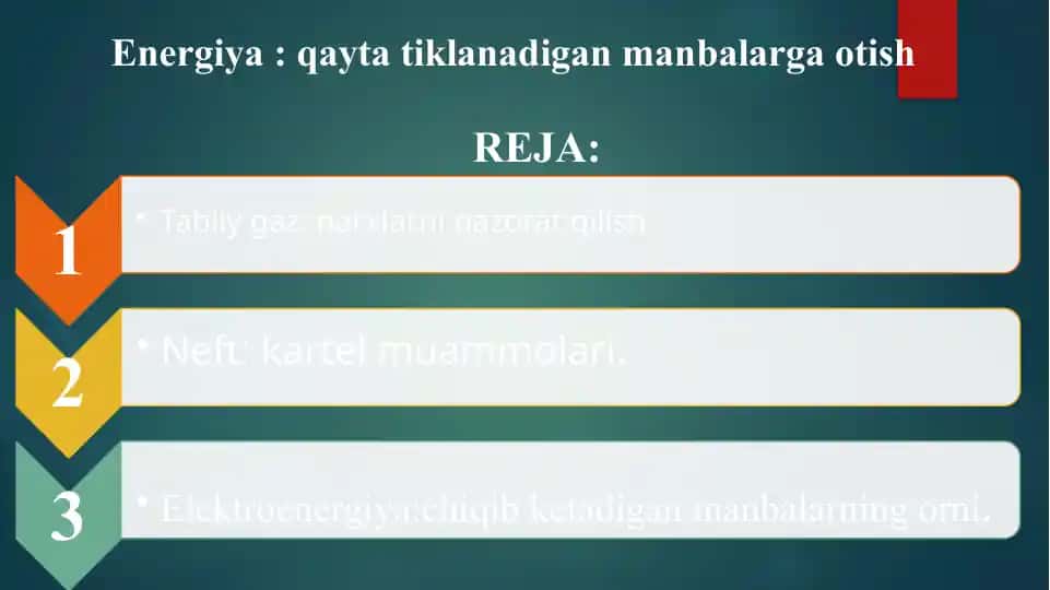 Qayta tiklanadigan energiya manbalariga oid maqola
