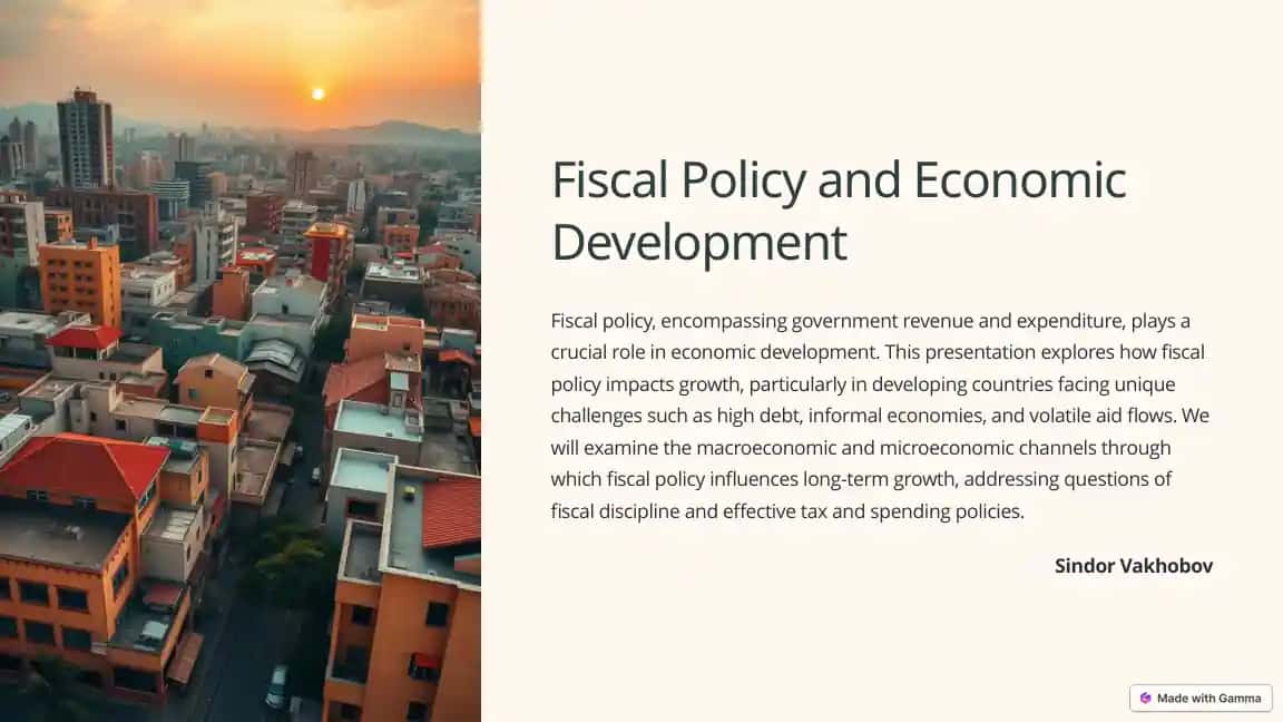 Fiscal Policy and Economic Development
