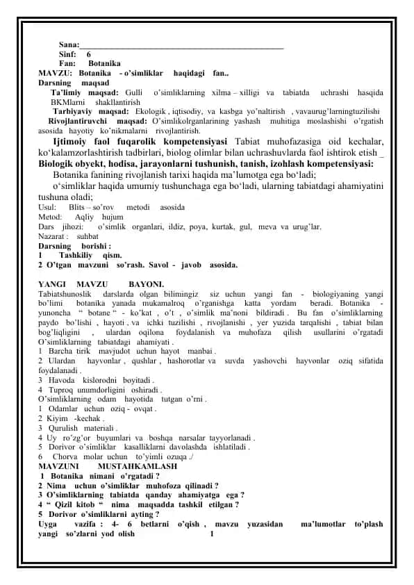 O’SIMLIKLARNING HAYOTIY SHAKLLARI