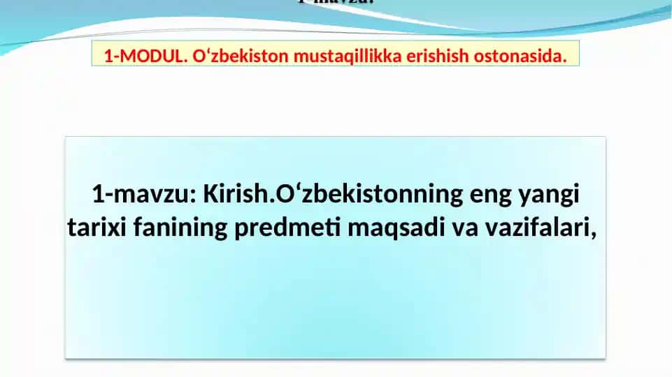 O‘zbekiston mustaqillikka erishish ostonasida