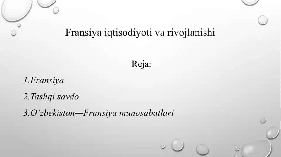 Fransiyaiqtisodiyotivarivojlanishi