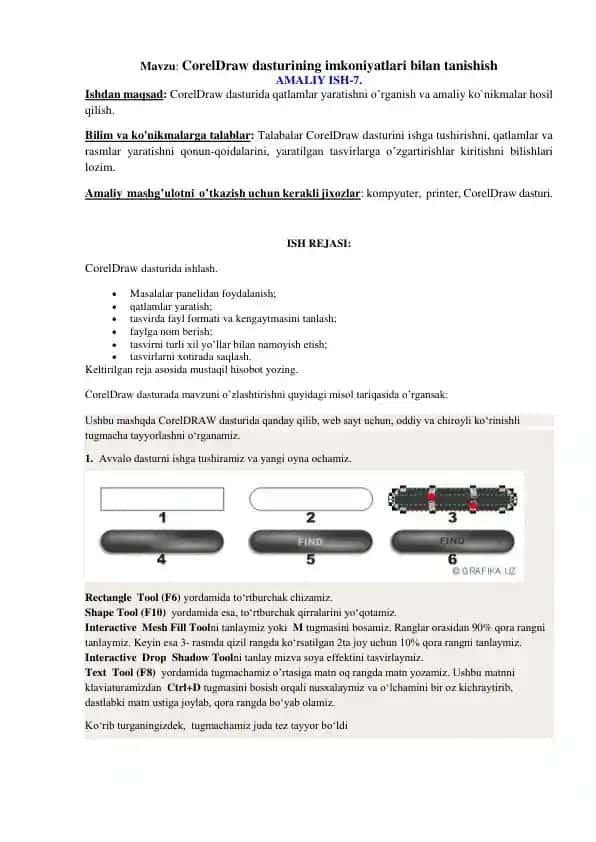CorelDraw dasturining imkoniyatlari