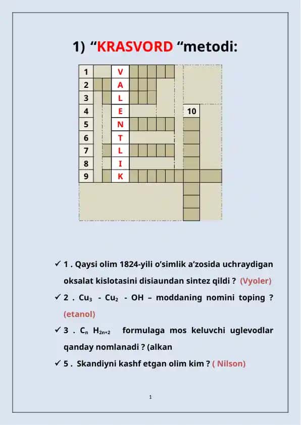 KRASVORD “metodi”