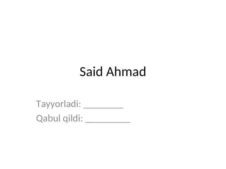Said Ahmad