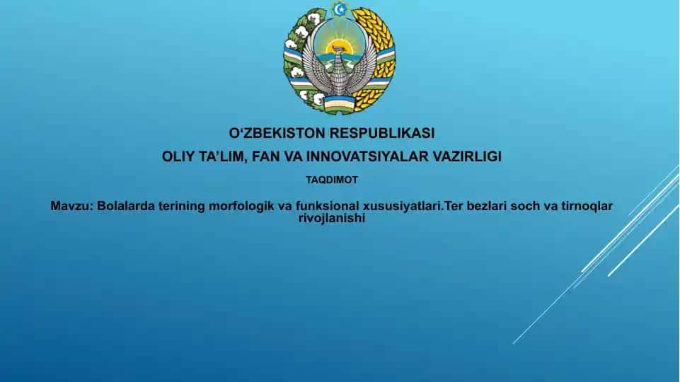 Bolalardaterining morfologik va funksional xususiyatlari
