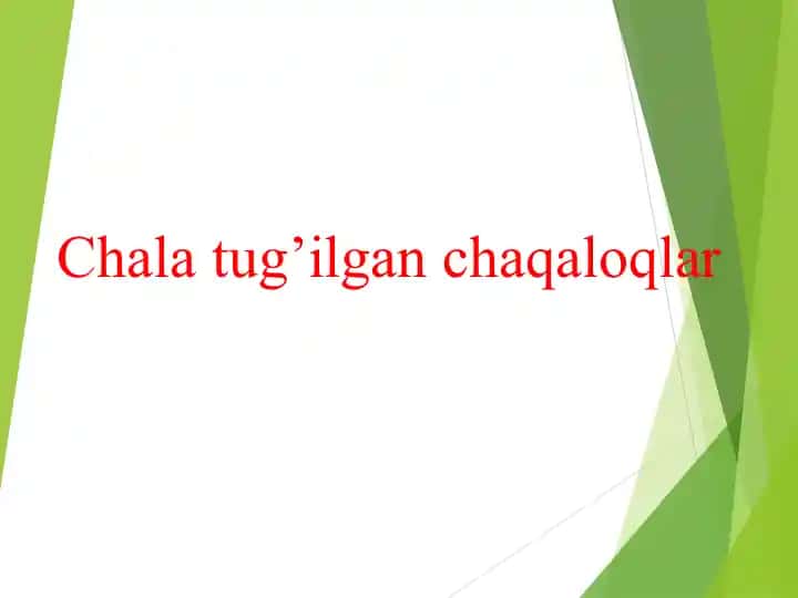 Chala tug'ilgan chaqaloqlar