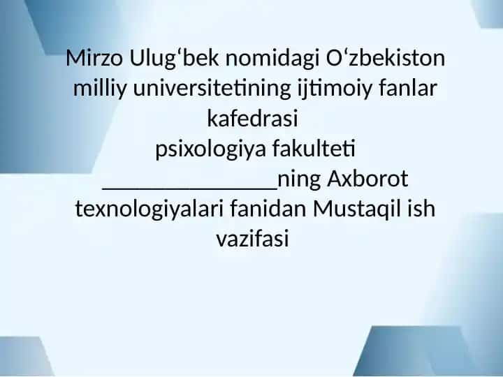 Internet va Elektron Pochta