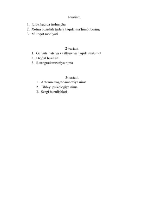 Psixologiya so'rovnomalari