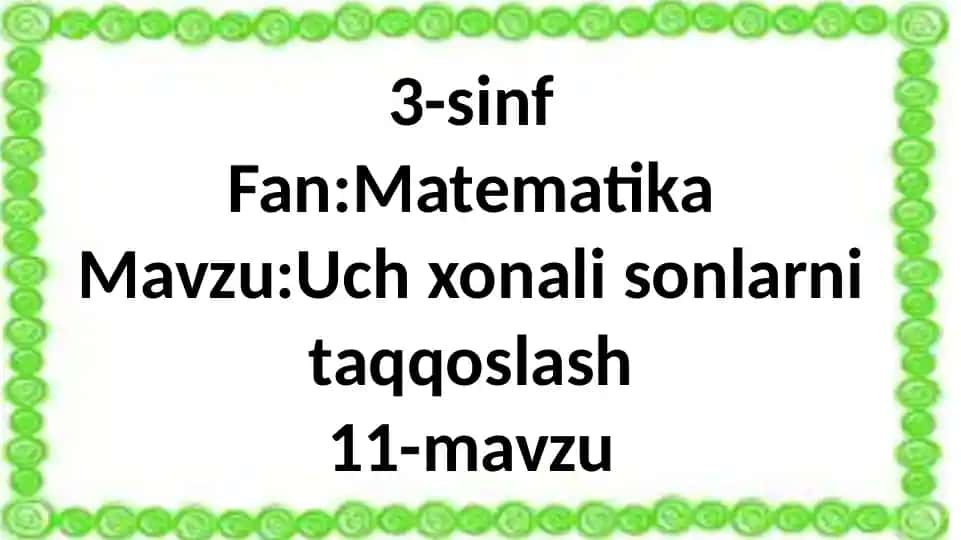 Uchxonalisonlarnitaqqoslash