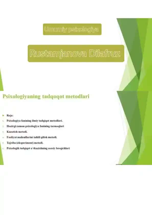 Psixologiyaning tadqoqot metodlari