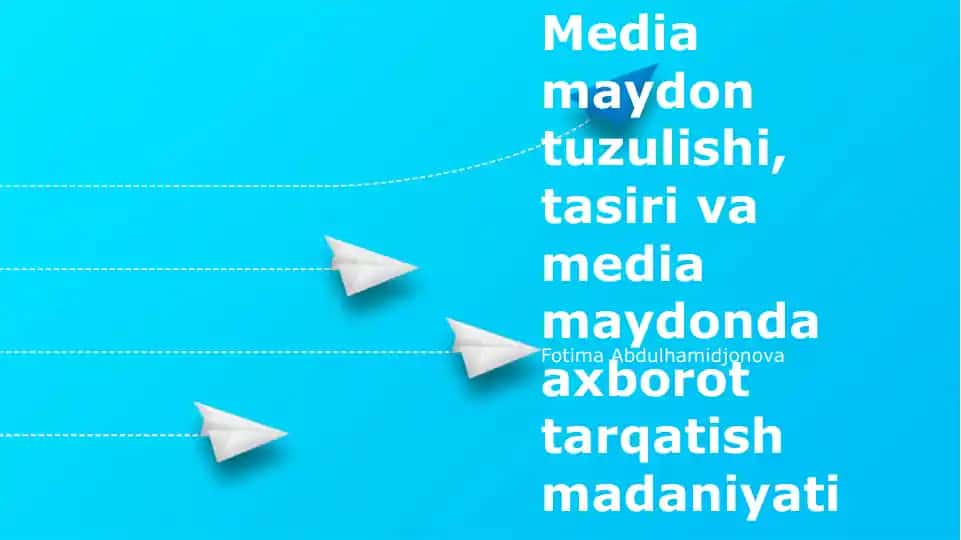 Ommaviy axborot vositalari tuzilishi va tarqatish madaniyati