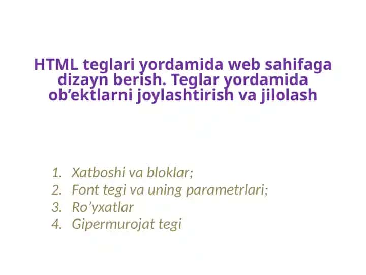 HTML teglar
