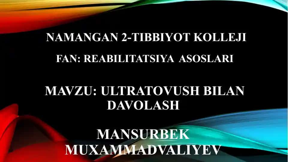 Ultratovush bilan davolash