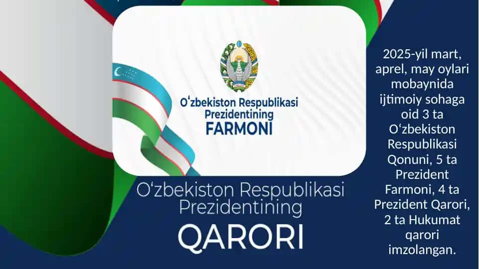 Ijtimoiy sohaga oid qonunlar va qarorlar