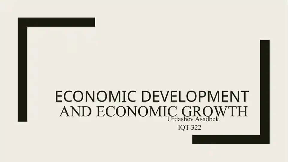 Economic development and economic growth