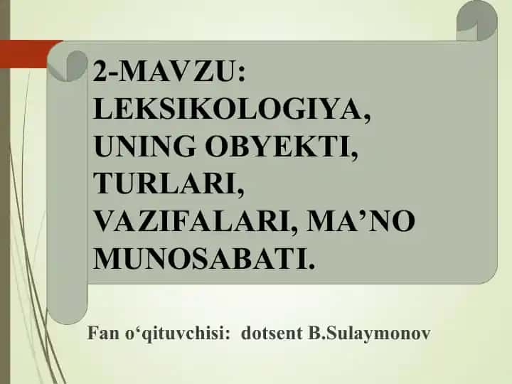 Leksikologiya