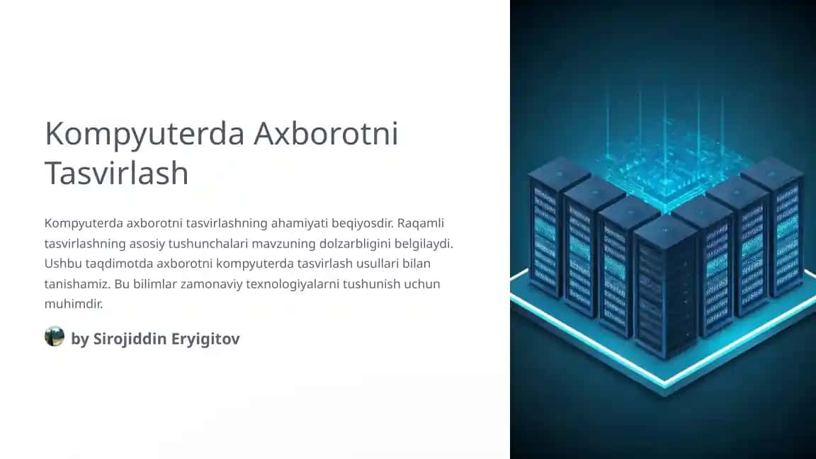 Kompyuterda Axborotni Tasvirlash