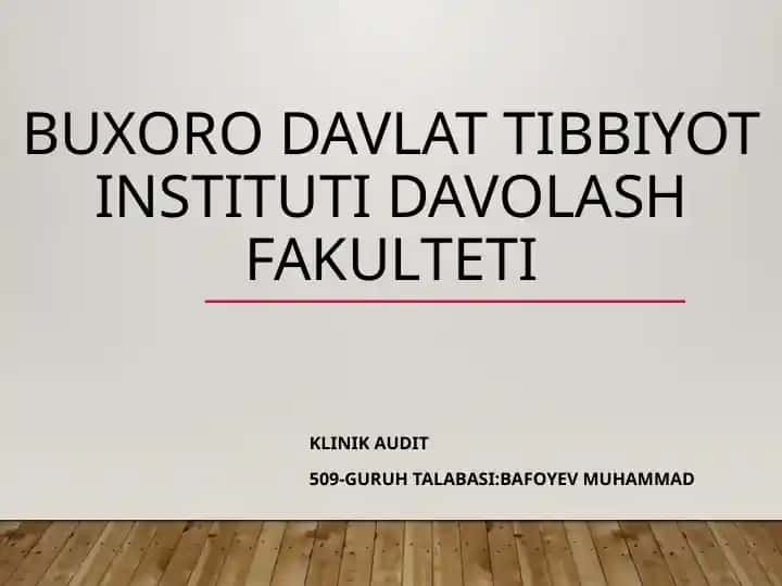 KLINIK AUDIT