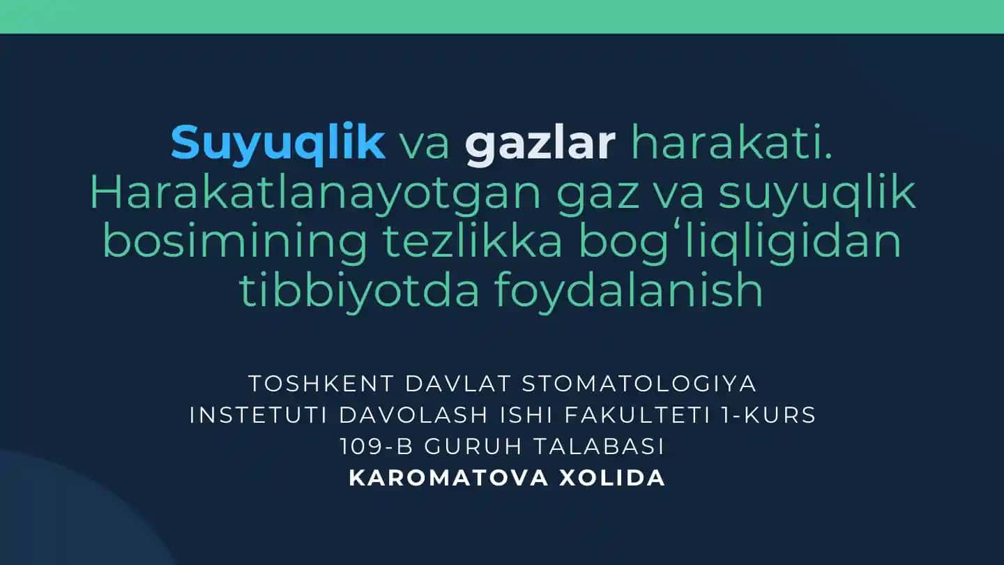 Suyuqlik va gazlar harakati