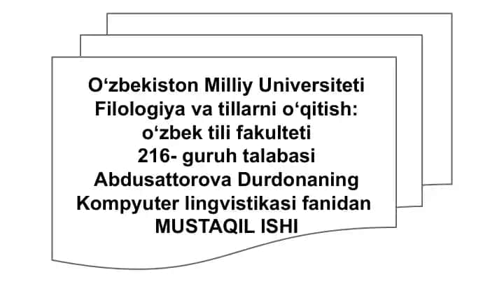 O'zbek tilidagi qisqartma so'zlarning lingvistik bazasini yaratish