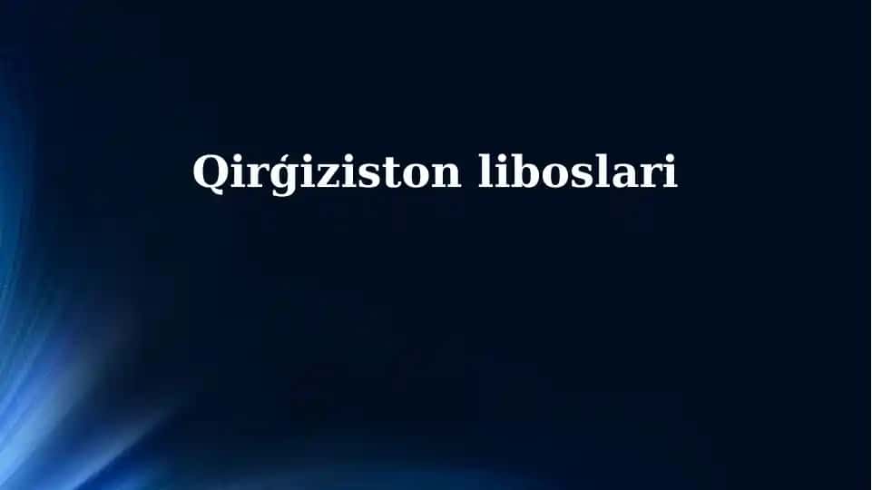 Qirģiziston liboslari