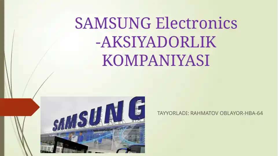 Samsung Electronics - AKSIYADORLIK KOMPANIYASI