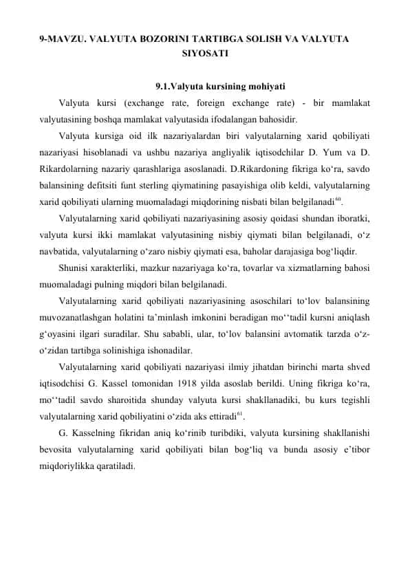 Valyuta kursi va valyuta siyosati