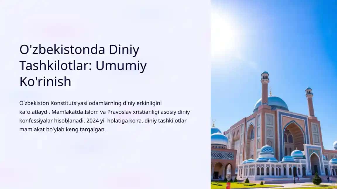 O'zbekistonda Diniy Tashkilotlar: Umumiy Ko'rinish