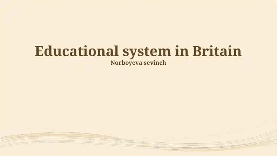 Educational system in Britain