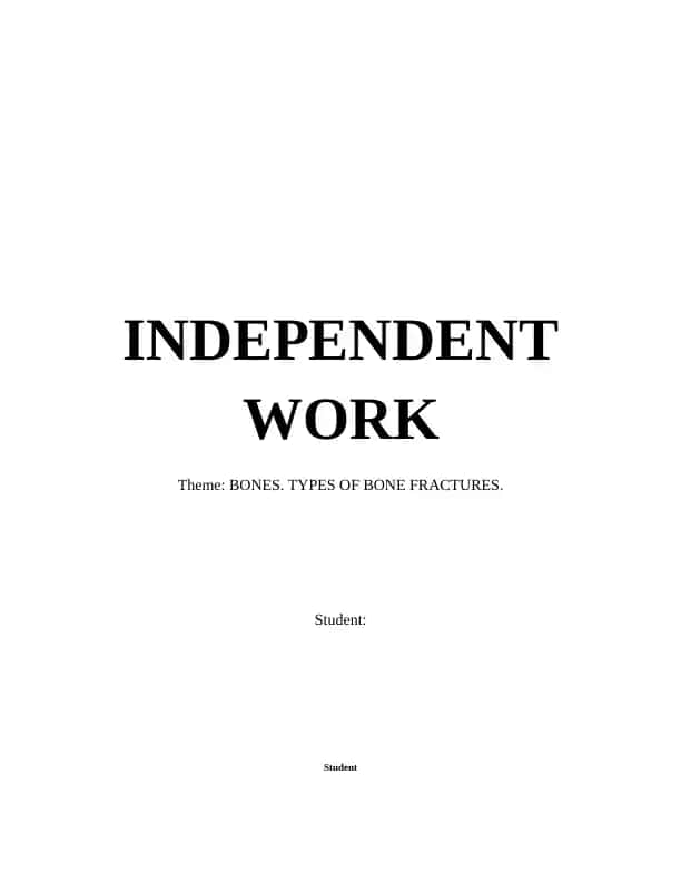 Independent Work on Bones