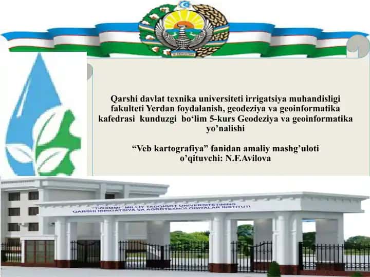 Vebkartografiya fanidan amaliy mashg'ulot