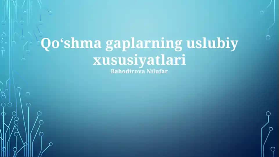Qoʻshma gaplarning uslubiy xususiyatlari