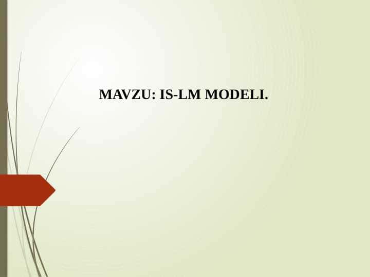IS-LM Modeli Taqdimoti