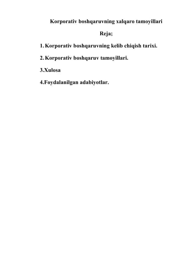 Korporativ boshqaruvning xalqaro tamoyillari