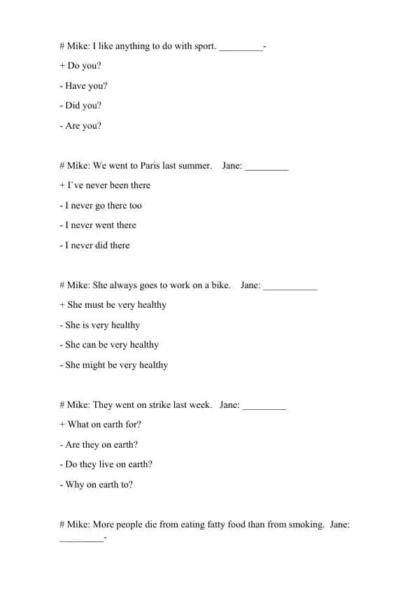 English tests