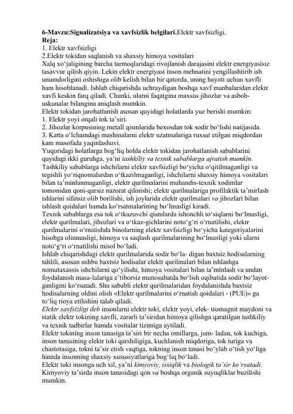 Elektr xavfsizligi