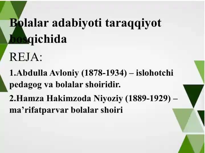 Bolalar adabiyoti taraqqiyot bosqichida